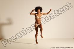 Underwear Gymnastic poses Woman Black Moving poses Slim medium brown Dynamic poses Academic